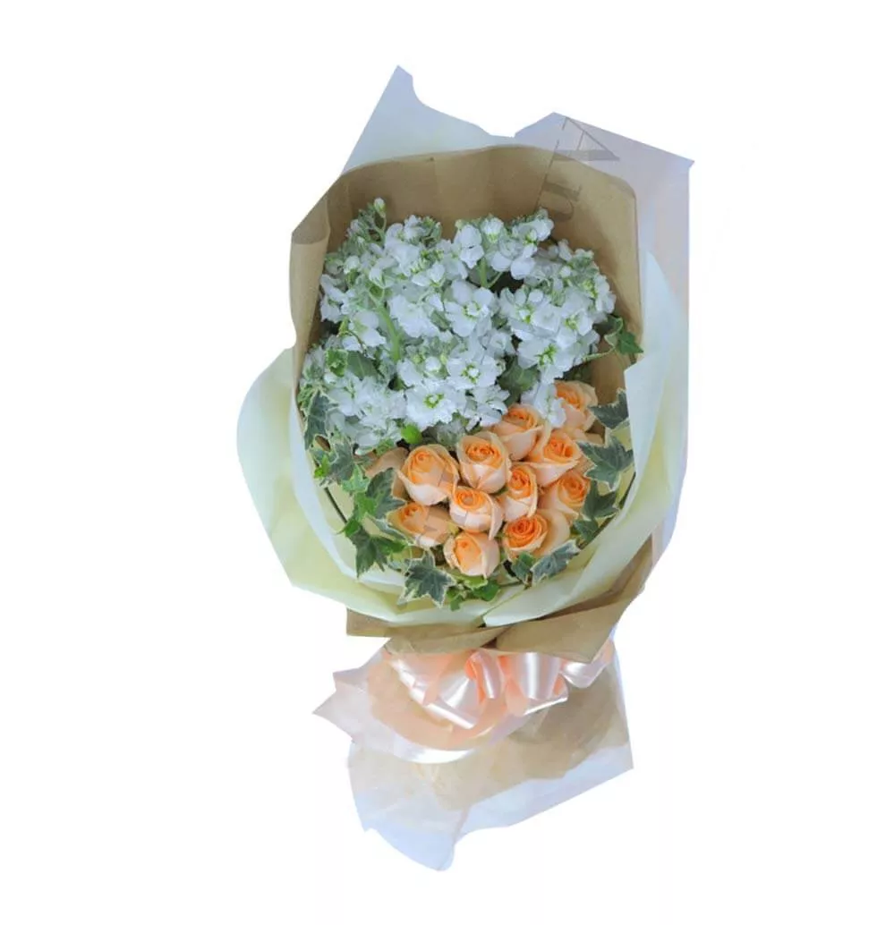 Gergeous Rose And Matthiola Arrangement